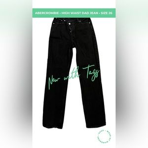 ABERCROMBIE High Waist Black Dad Jean - Size 26